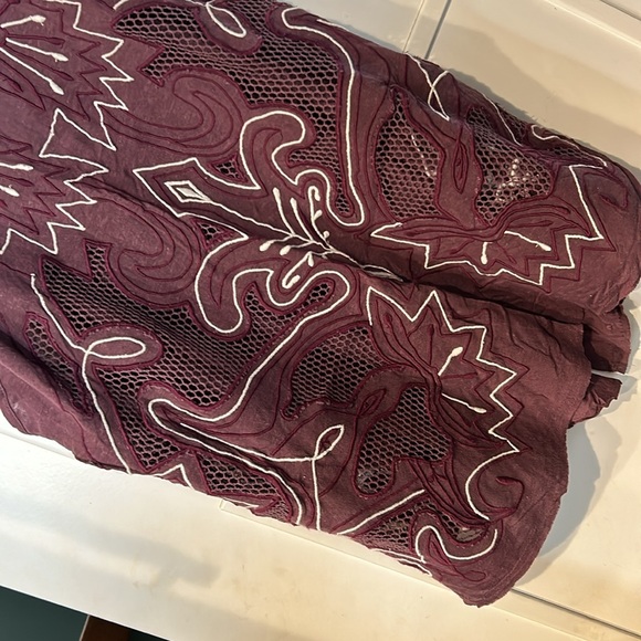 Free People Embroidered Flowy Tank Top-Sz L - Picture 3 of 9